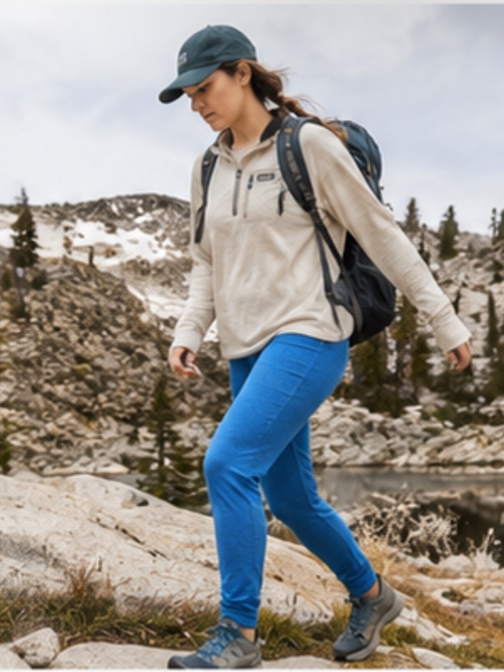 (L) Patagonia Capilene 3 Midweight Layering Pants Heathered Bright Blue Large